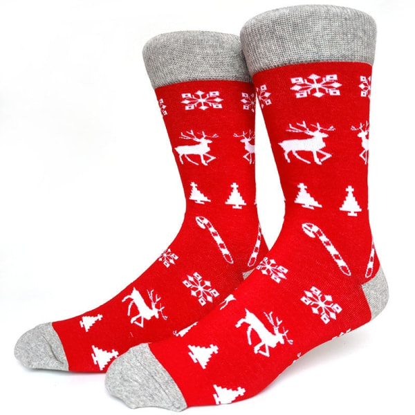 59 Stil Herr Julstrumpor Roliga Jul Tomte Gran Snöflinga Älg Snö Bomull Tub Besättning Glada Strumpor Herr Nyår Sokken 55 EU 38-45