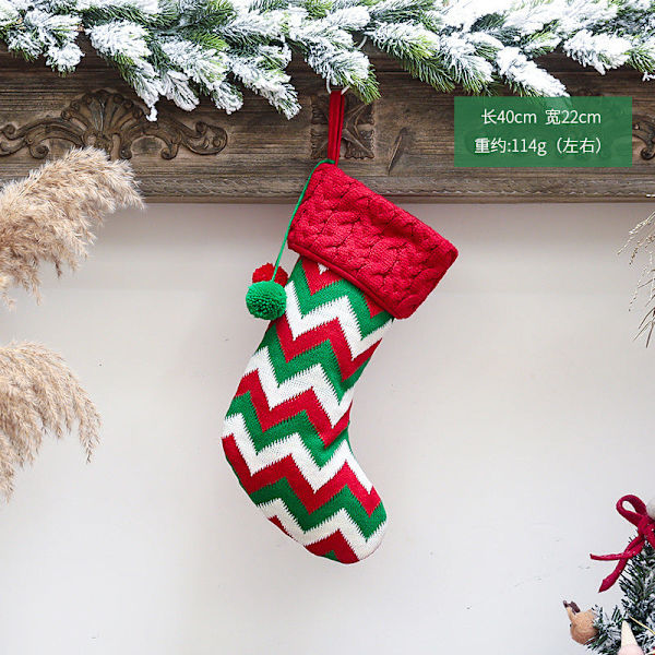 Uudet joulukoristeet Neulotut joulusukat Villalankasukat Punavalkoinen Hirvi Lahjakassi Lasten Lahjakassi Christmas knitted small tree socks