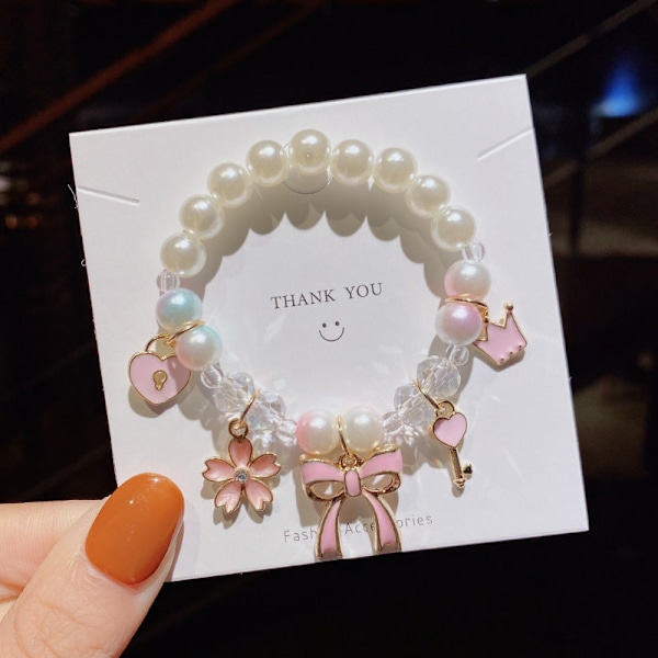 Børne Perle Tegneserie Armbånd Sødt Gradient Farve Armbånd Pige Baby Dekoration Perlearmbånd Armbåndstilbehør 8# Small White Elephant