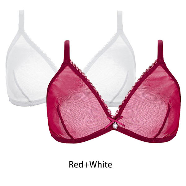 Varsbaby Kvinder Sexet 2 stk. Gennemsigtig Plus Size Sexet Lingeri BH Black-White M