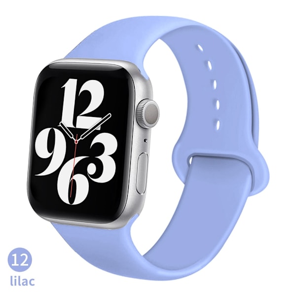 Silikonrem for Apple Watch band 6 44mm 42mm 40mm 38mm Smart armband av gummi iWatch band for Series 6 SE 5 4 3 2 se Lilac 42MM or 44MM ML Lilac 42MM or 44MM ML Fyndiq