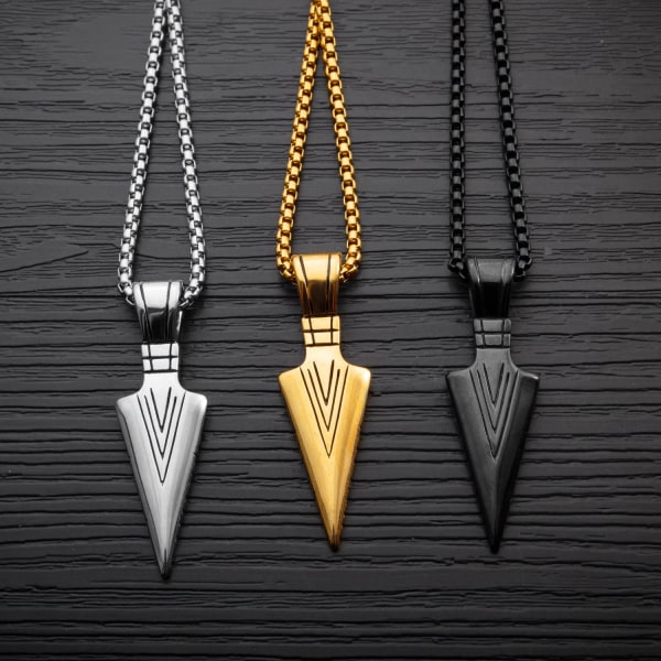 Personlig Spydspids Vedhæng Street Style Mode Hip Hop Stil Titanium Stål Herrehalskæde [1070] steel single pendant