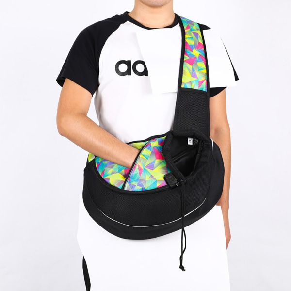 Bärväska för husdjur, Sling Carrier Bag, Portabel Bekväm Andningsbar Hands Free Axelväska Crossbody Väska Utomhus Husdjurskatt Handväska Black S within 3kg
