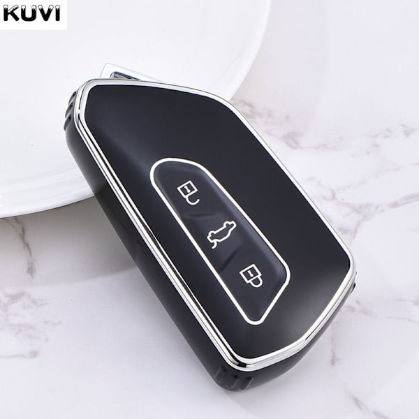 TPU Auton Avaimen Kotelo Suojus Avaimenperä Polo Tiguan Passat B5 B6 B7 Golf MK Jetta Skoda Kodiaq Superb Octavia Seat Jne C style White
