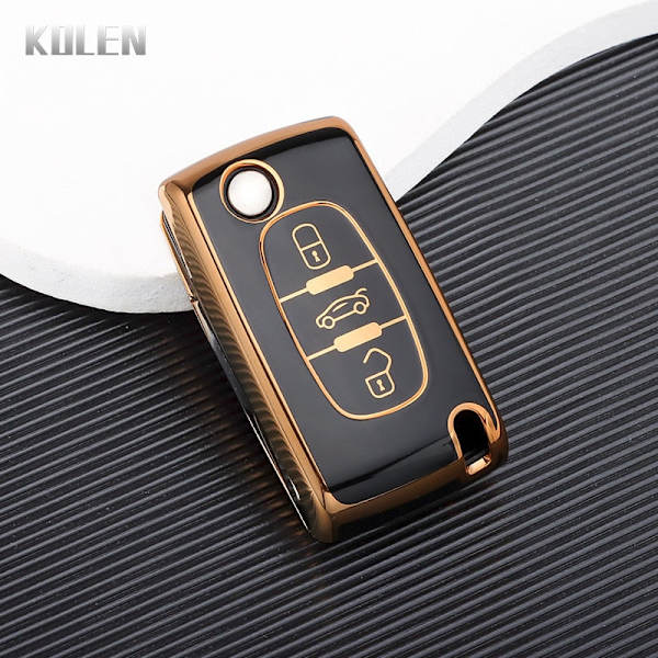 TPU Bil Fjernbetjening Nøgle Etui Cover Skal Til Peugeot 107 207 307 308 407 607 3008 5008 Til Citroen Xsara Picasso C5 C6 C8 Nøglefri 2 Button Red