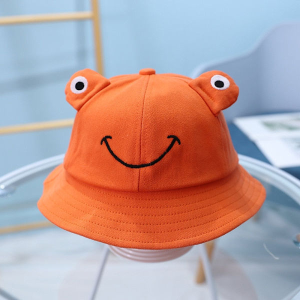 Tecknad Groda Barn Solhatt Barn Sommarhattar Pojkar Solskydd Kepsar Babyhattar Kepsar Orange 1-5 years