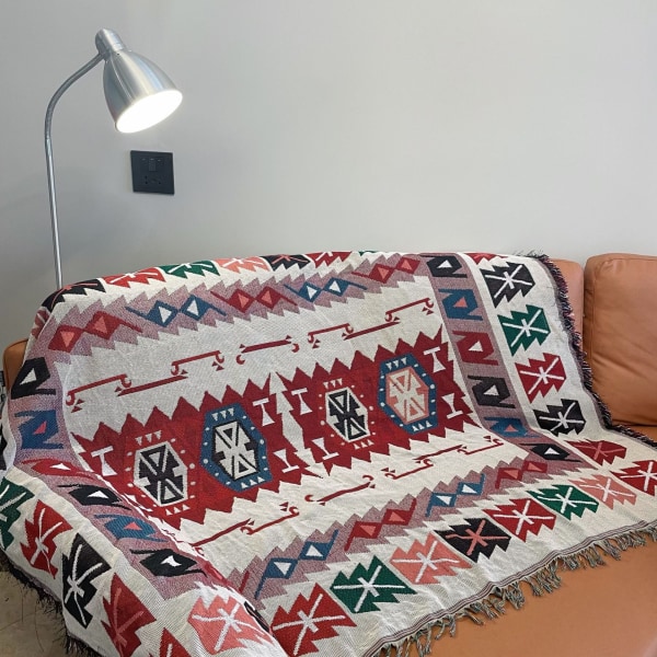 Vintage Sofföverdrag Handduk Bohemisk Stil Sofföverdrag Utomhus Vild Servett Bohemian D 90*90