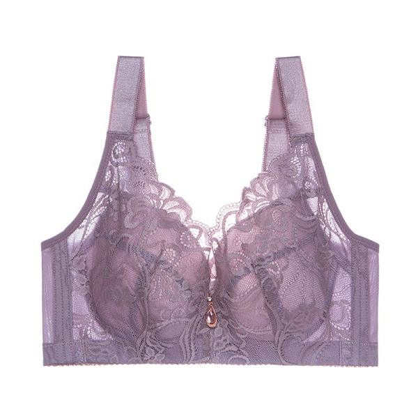 Push Up BH'er til Kvinder Sexet Blonde Tynd Kop Undertøj Trådløs Plus Size Komfortabelt Lingeri Purple 40C