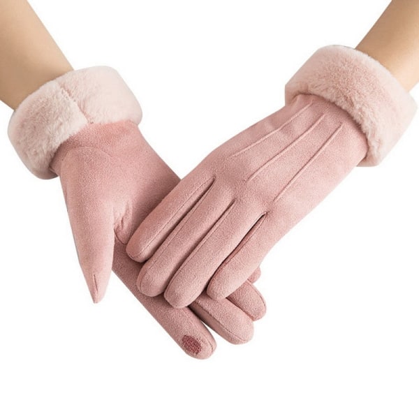 Söta lurviga varma handskar höst och vinter damhandskar fullfingerhandskar dam utomhussporthandskar damhandskar skärm 11 One Size