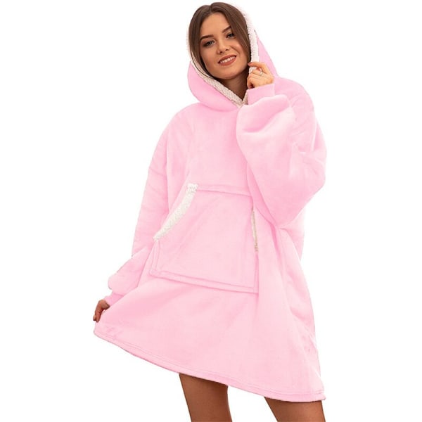 Filt med Ärmar Dam Oversized Hoodie Fleece Varma Hoodies Sweatshirts Jätte TV Filt Dam Hoody Morgonrock hmy 848 plaid One Size