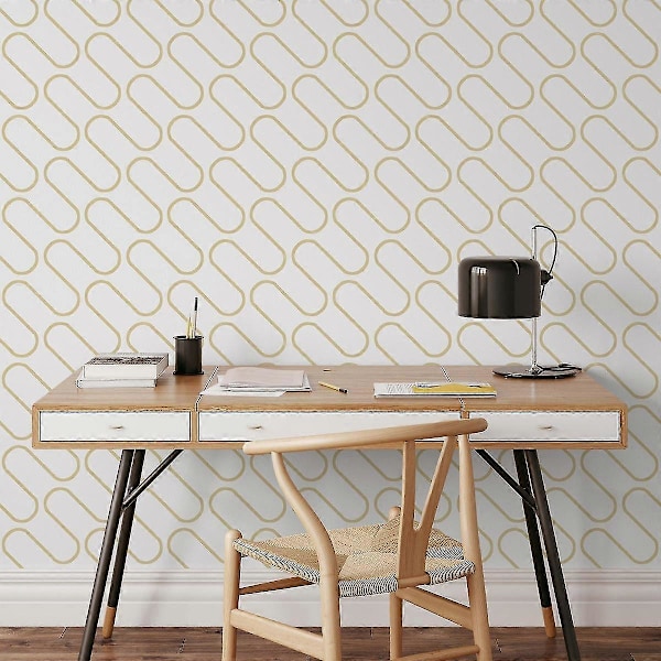 Linear Curve Tapet Hvit/Gull White/Gold