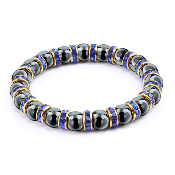 Naturlige hæmatitperlearmbånd til mænd Uden magnetisk sundhedsbeskyttelse Dame Smykker Charm Krystalsten Stretch Armbånd Bangle Violet Gold