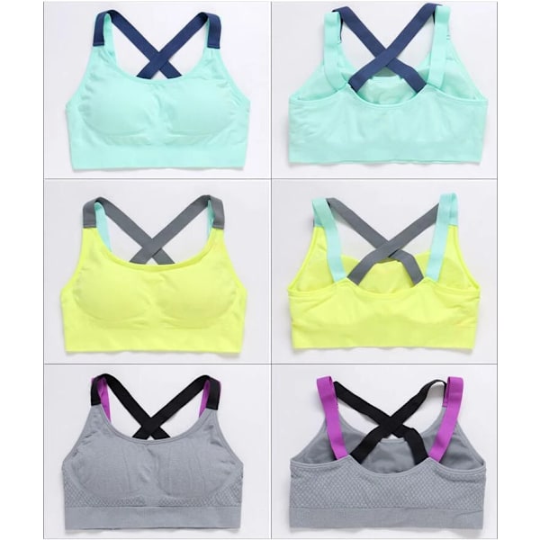 Yoga BH Fuld Skål Åndbar Top Stødsikker Krydsryg Trænings BH Til Kvinder 02 beige(with pad) M
