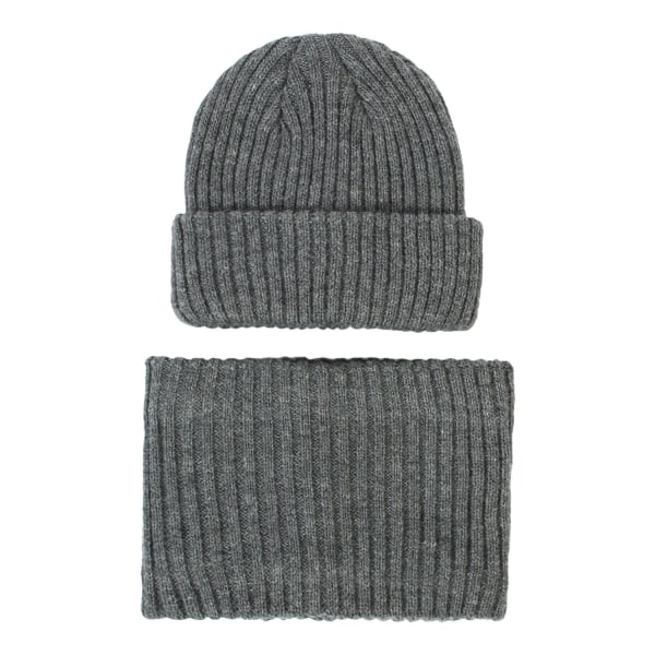Strikket Lue Barnes 2023 Høst og Vinter Nytt Lueskjerfsett Stripet Strikket Ullue Navy blue M code