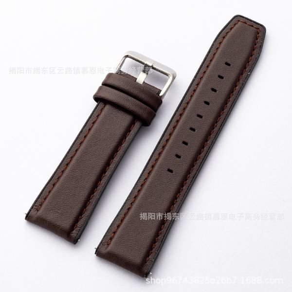 Klockarmband för Apple Watch iWatch 38/40/41/s10 42mm gränssnitt mörkbrun-silverspänne GT silikonklistermärke