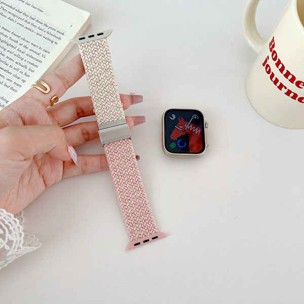 Klockarmband för Apple Watch iWatch 1/2/3 generation 42mm/44/45/46/49mm universal stjärnglans färgprickar stjärnglans pulver