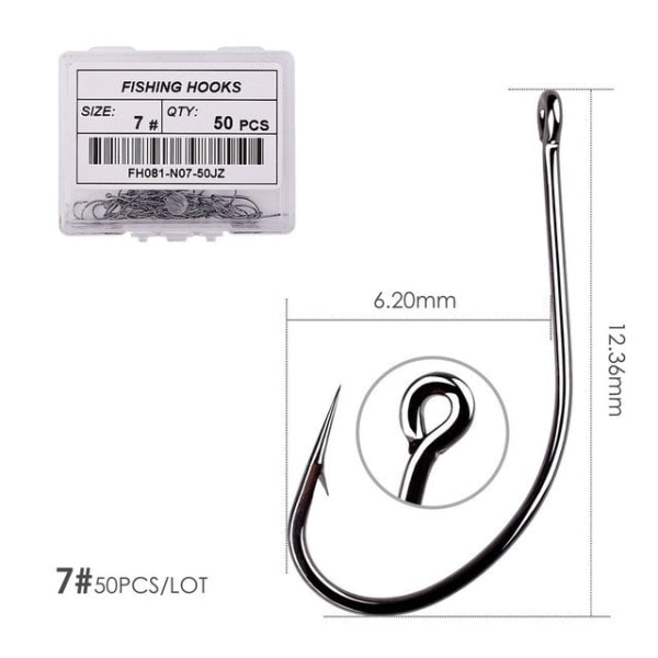 Fishhook 50st 10st Belagd Högkolhaltigt Rostfritt Stål Hullingförsedda Karpfiskekrokar Paket med Originalförpackning Fiskekrok Utrustning Size 26 - 10pcs