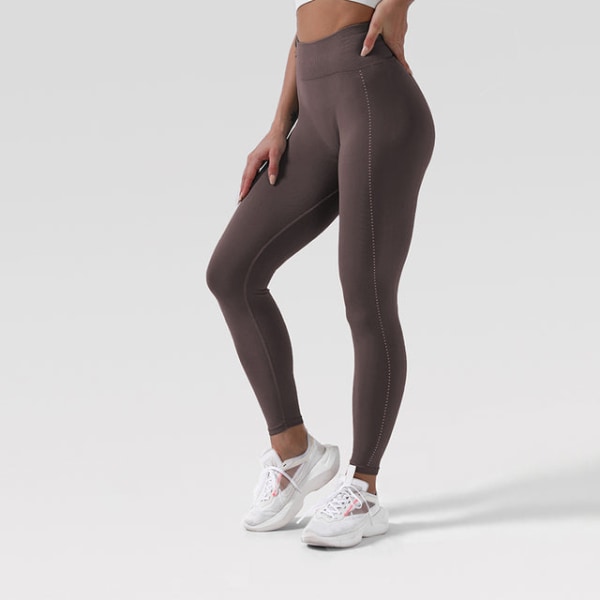 Yogabyxor Hög midja Push Up Stretch Workout Leggings för kvinnor Dark Orange M