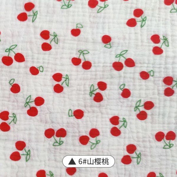 Pehmeät kukalliset pyjamat yöpaita puuvillaharso kangas ruusukuvioinen kreppipuuvilla pitkähihainen Ins-tyylinen kotiasukangas 3 purple flowers 50x135cm(0.5 meters)