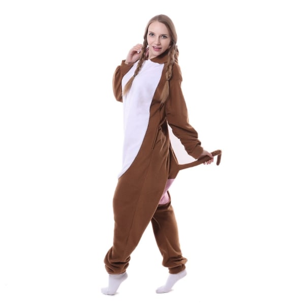 Unisex djur Vuxen apa Papio Onesie Kigurumi Pyjamas Fleece Tecknad Halloween Familjefest Halloween Outfit M