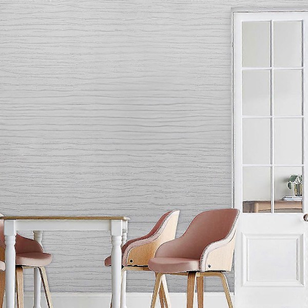 Moderne 3D Tapet med Tretstruktur, Off White