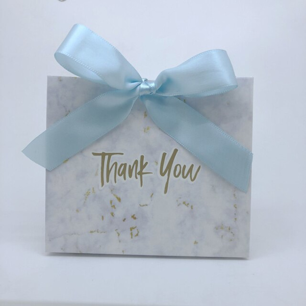 15 st Tack Partygåva Presentförpackning bröllop godisask Baby Shower Papperspresentpåse Födelsedag Jul Gåva Presentaskar Förpackning Marble-Blue 10X11.5X4.5CM
