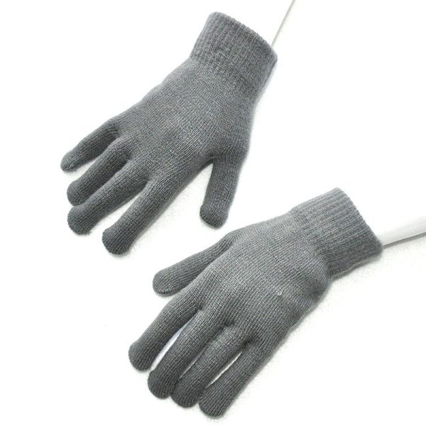 1 pari neulottuja villaisia pariskuntakäsineitä talveksi, yksiväriset kokosormikäsineet, kädenlämmittimet miehille ja naisille, paksut pyöräilykäsineet B7 (Black) One Size