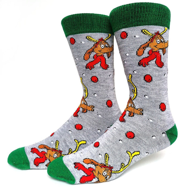 59 Stil Herr Julstrumpor Roliga Jul Tomte Gran Snöflinga Älg Snö Bomull Tub Besättning Glada Strumpor Herr Nyår Sokken 9 EU 38-45