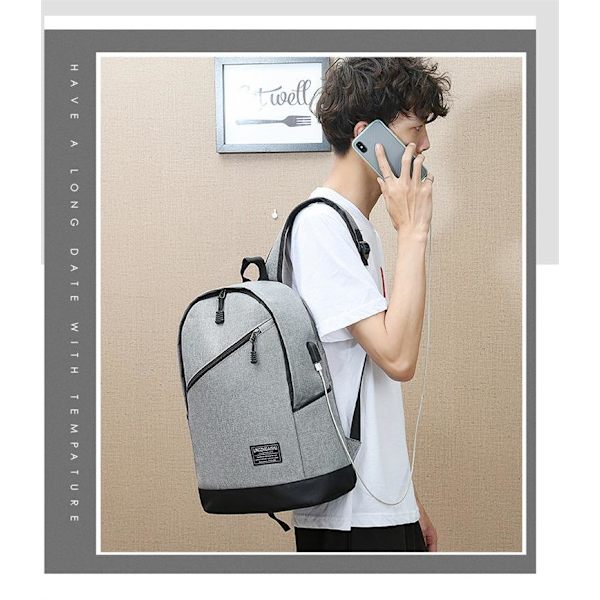 Sport Outdoor Travel Swagger -laukku polyamidi- ja nylonreppu matkustamiseen tai liiketoimintaan Black No USB 15in