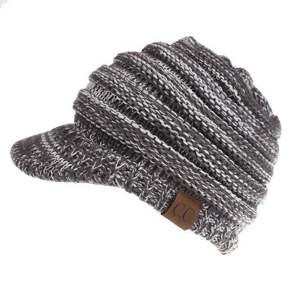 Baseballcaps med merke, caps med skygge, åpning bak for hestehale, høst- og vintercaps i ull, dame, 12 farger Dark gray white M（56-58cm）