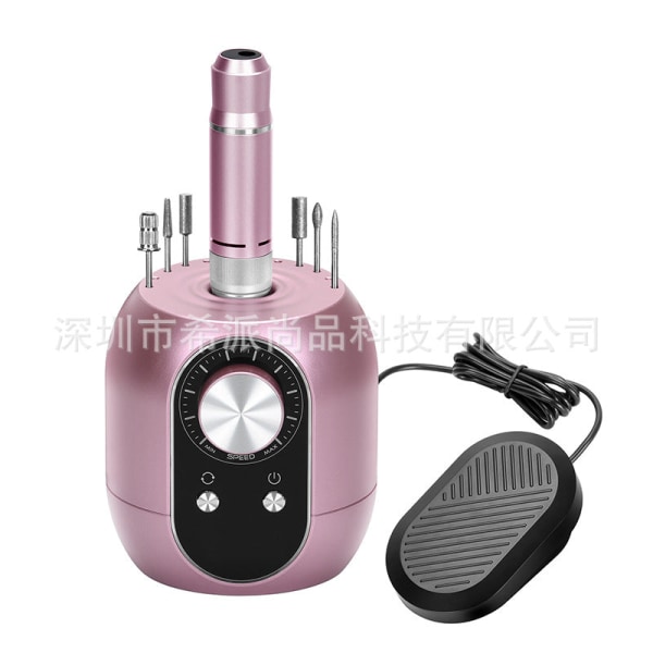 Stationär nagelpoleringsmaskin LED-display Nagelpolering Elektrisk nagelskrivare Manikyr och verktyg för borttagning av nagel Pink