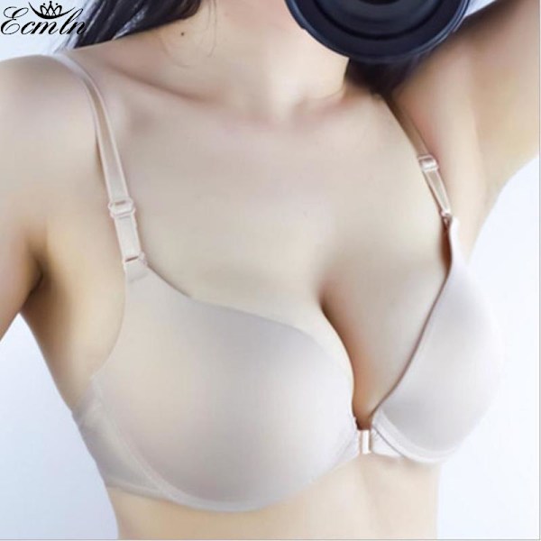 Justerbara Spänne Små Kupor BH Sömlösa Push Up Underkläder Skönhetsrygg BH för Kvinnor Beige 32/70AB