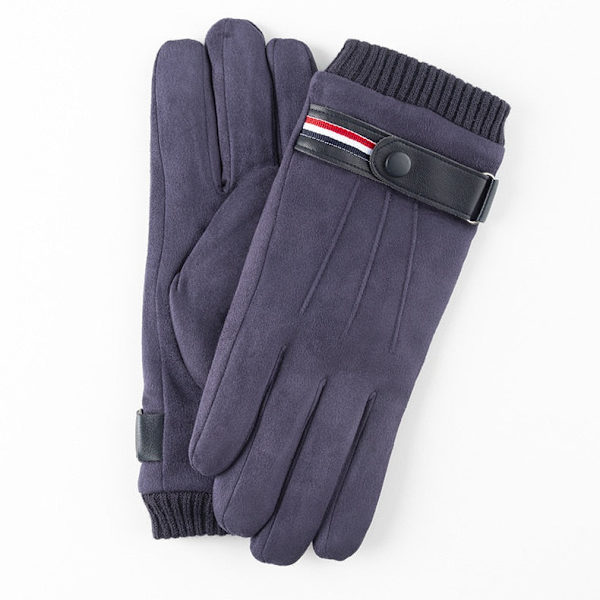 Varma vinterhandskar för män med delade fingrar, militärstil, tjocka körhandskar, spänne, skidhandskar, pekskärmsvantar för män Black single size