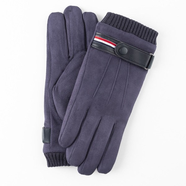 Varma vinterhandskar för män med delade fingrar, militärstil, tjocka körhandskar, spänne, skidhandskar, pekskärmsvantar för män Bule single size