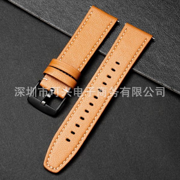 Klockarmband för Apple Watch iWatch 42/44/45/49MM stil ljusbrun-fyrkantig ände svart knapp