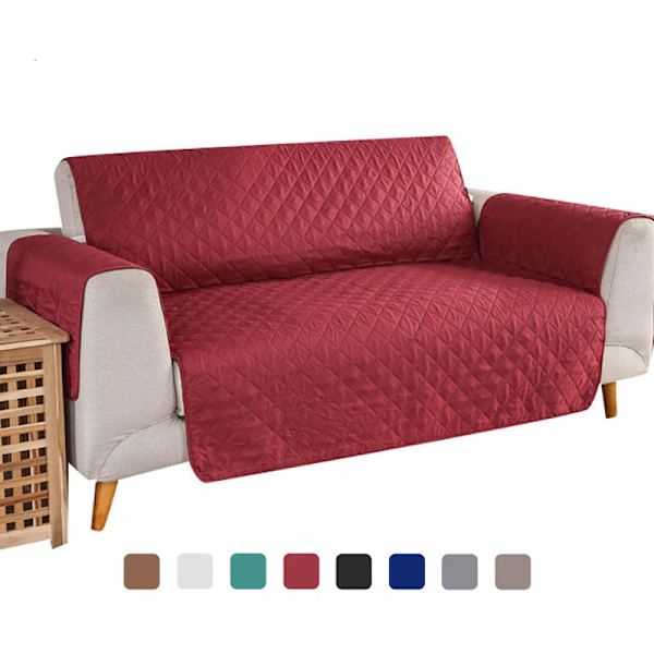 Vatterte slitesterke sofatrekk for hunder, kjæledyr og barn, sklisikre trekk til sofa, lenestol og møbelbeskyttelse, 1/2/3-seter Red Two Seate 130x196cm