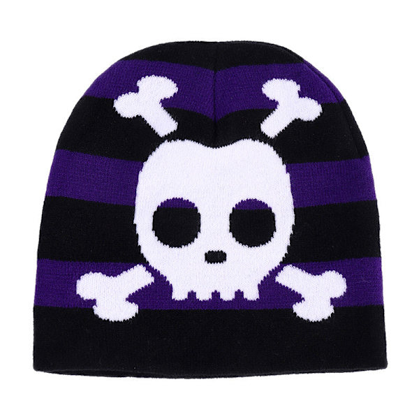 Kreativ Sjovt Udtryk Strikket Hue Pirat Dødningehoved Japansk Harajuku Uldhue Adorkable Pullover Hue Pirate pattern Average size