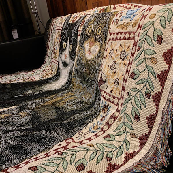 Fritidsstoff Håndverk Tapestry Vegg Dekorativt Teppe Katte Sofa Håndkle Dekke Teppe 1 130*160cm