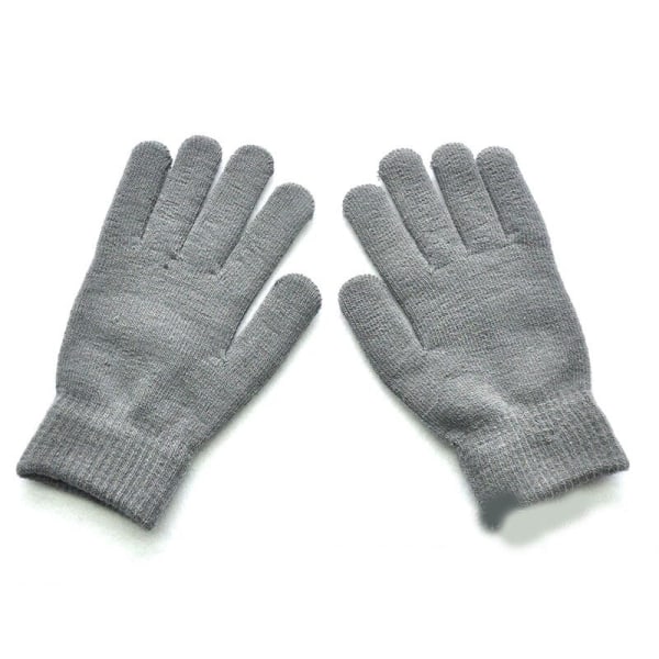1 par enkla stickade parhandskar vinter enfärgad helfinger vantar handvärmare herr dam handskar tjockare cykelhandskar Dark purple