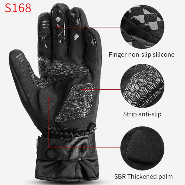 ROCKBROS -40 Grader Vintercykelhandskar Termiska Vattentäta Vindtäta Mtb Cykelhandskar För Skidåkning Vandring Snöskoter Motorcykel S133-BR XL