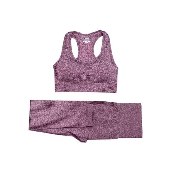 Joogasetti Kuntosalivaatteet Verryttelypuku Topit ja Leggingsit Naisten Fitness-urheiluun Gray L