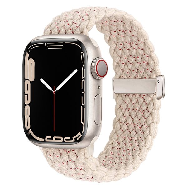 Kellon ranneke Apple Watch iWatch 42/44/45/49mm pystysuorat viivat - sydämenlyönti - kirsikka