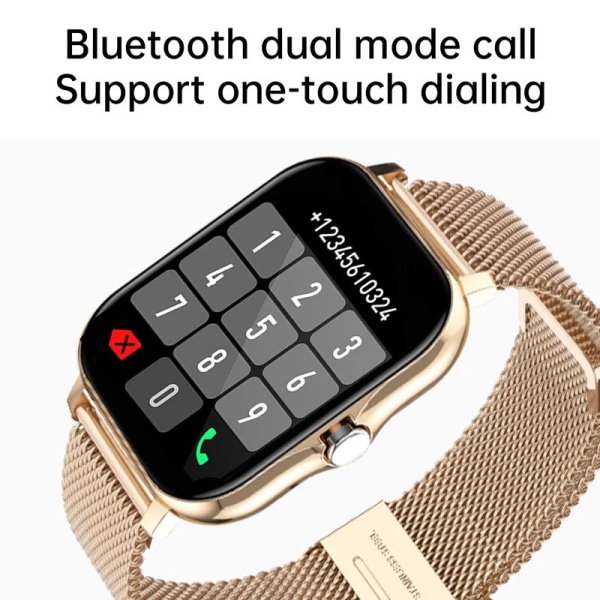 Smart Watch Stegräknare Pulsmätning Bluetooth Calling Pekskärm Smart Armband Black