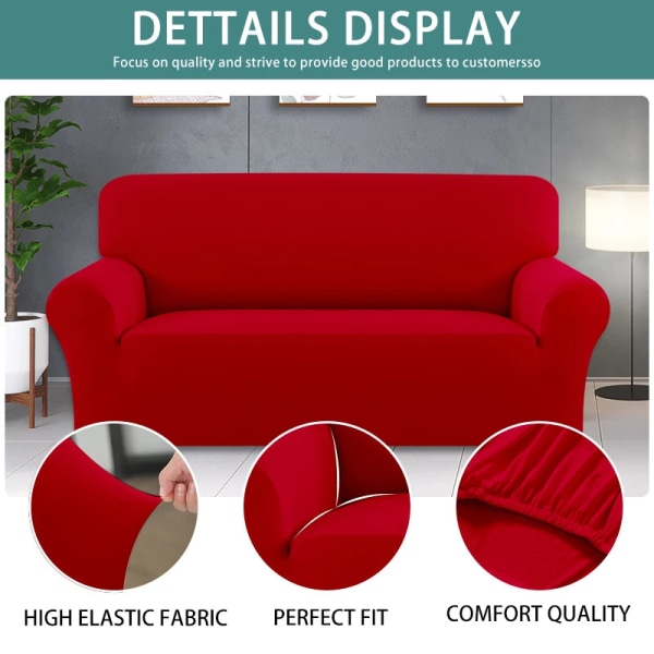 22 ensfarvede funda sofa elastica 1 2 3 4 personers sofa chaise cover lounge wine red2 4seat ( 235-300cm )
