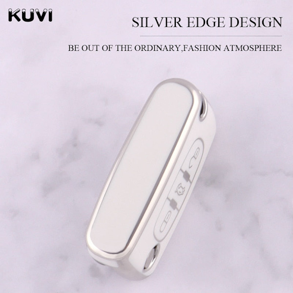 TPU Bil Fjärrnyckel Fodral Skydd För Peugeot 107 207 307 308 407 607 3008 5008 För Citroen Xsara Picasso C5 C6 C8 Nyckellös 3 button White
