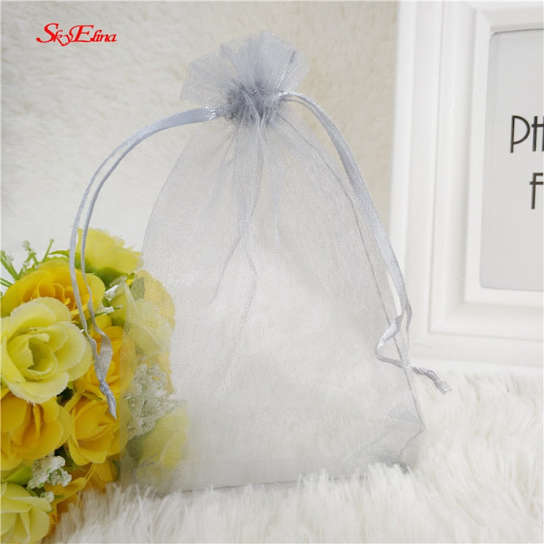 25/50 kpl/erä Valkoisia Organza-pusseja kiristysnyörillä&amp;pieniä pusseja Korupakkauspusseja Joulu Häät Pakkaus Lahjapusseja 5z Orange 13x18 cm