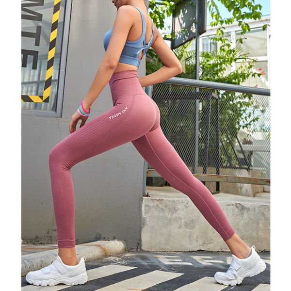 Yoga Bukser Push-Up Gym Tights Sexet Mavekontrol Sport Høj Talje Leggings Navy blue XXL