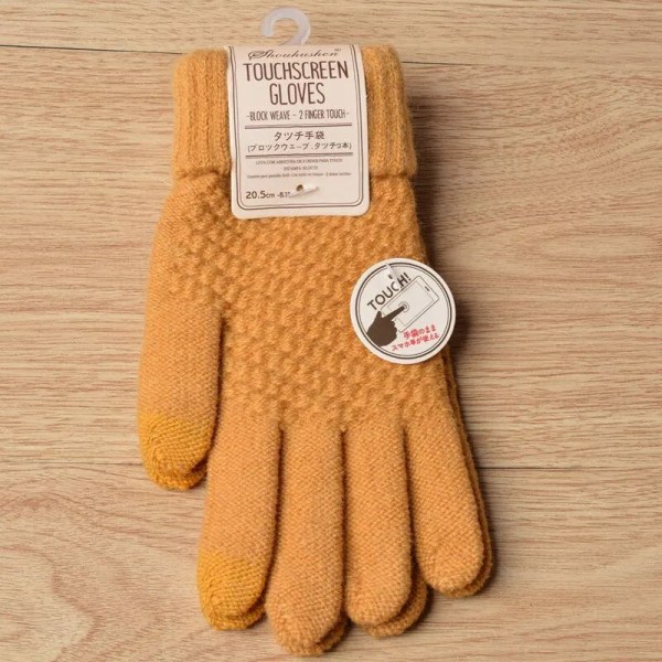 Vinter Touch Screen Handskar Dam Herr Varma Stretch Stickade Vantar Imitationsull Full Finger Guantes Kvinnlig Virkad Luvas Förtjocka Style 2 Gary One Size