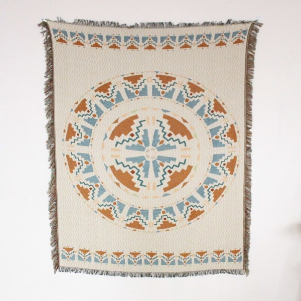 Boho Sofffilt Stickad Bomull Sofföverdrag Demonöga Viktad Tapet Bohemisk Tofs Boho Väggdeko Picknickfilt Filtar L 130x160cm