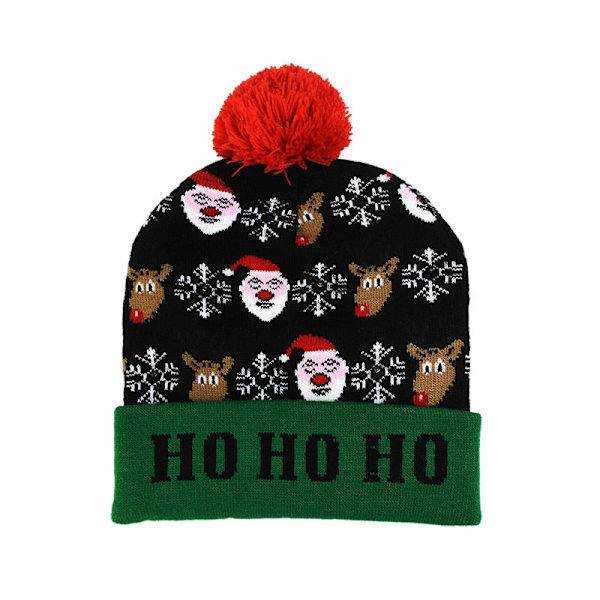 LED Julhatt Tröja Stickad Mössa Jul Lyser Upp Stickad Hatt Julklapp till Barn Juldekorationer J